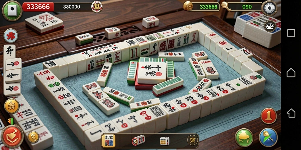 Tampilan gameplay Mahjong di 333666 dengan berbagai level menarik.