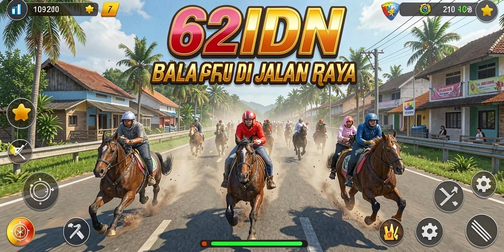 Gameplay balapan seru di 62IDN dengan mobil cepat dan lintasan menantang.