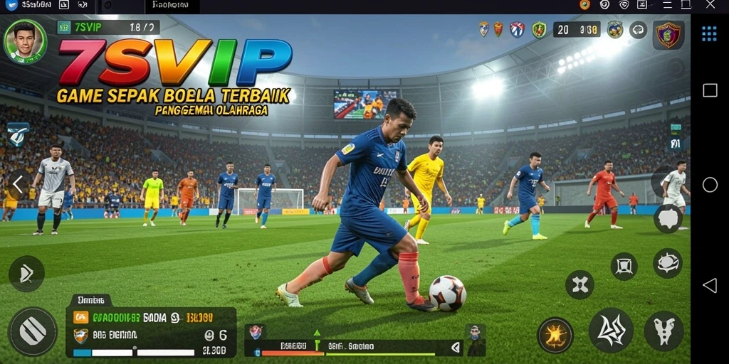 Tampilan gameplay menegangkan dalam 7SVIP dengan aksi sepak bola nyata.