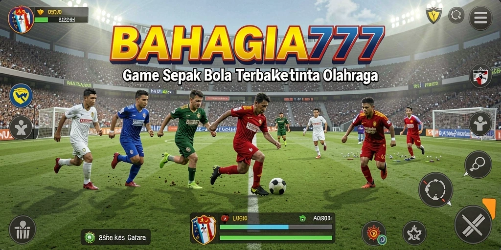 Tangkapan layar BAHAGIA777 menampilkan aksi permainan sepak bola yang mendebarkan.