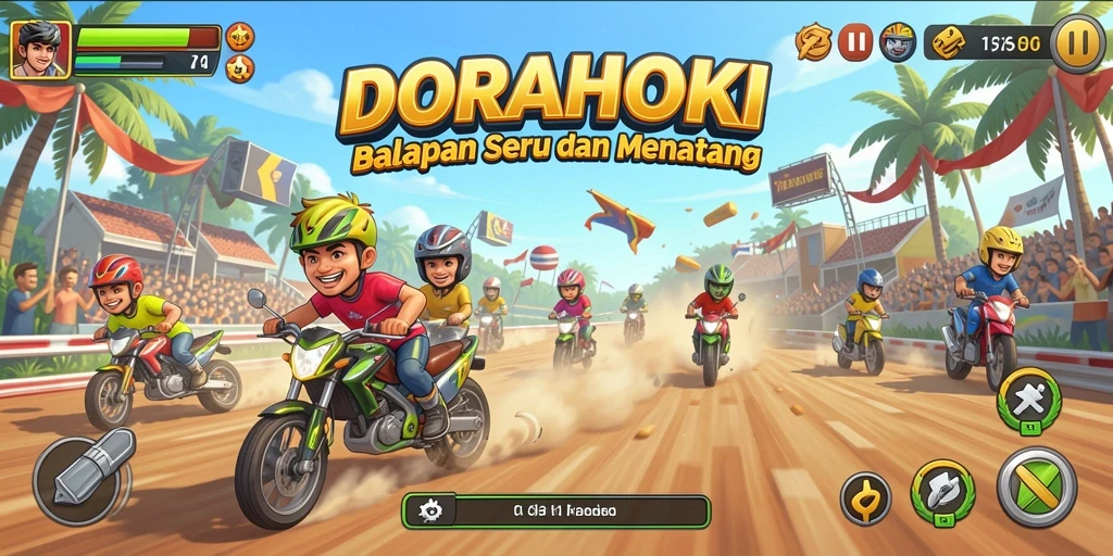 Tampilan gameplay DORAHOKI yang menegangkan dan seru.