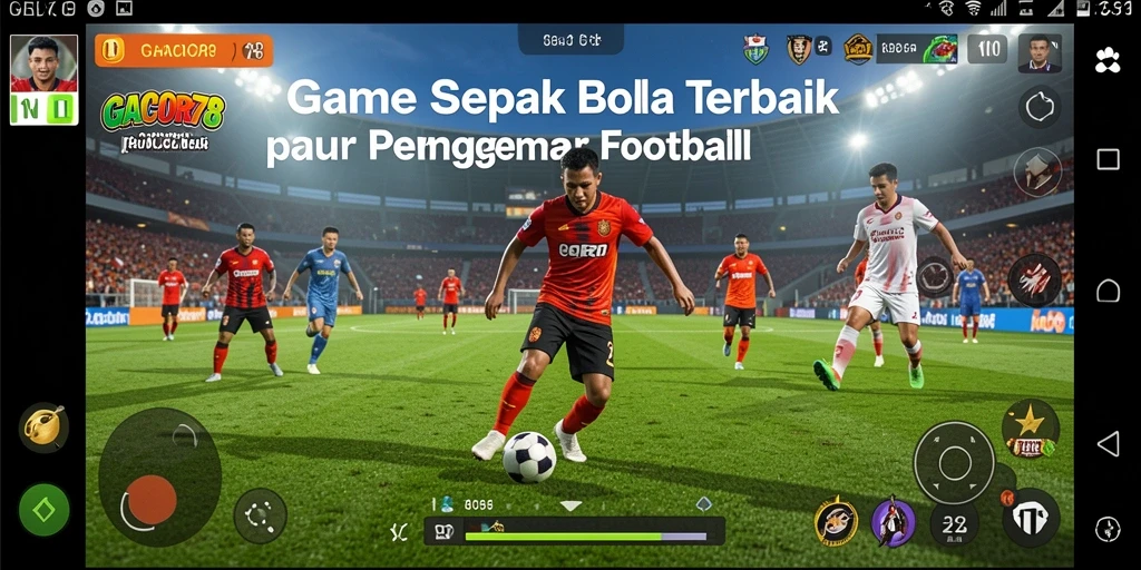 Tampilan gameplay GACOR78 dengan aksi sepak bola yang mendebarkan.