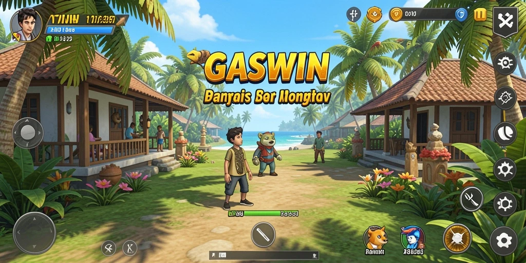 Tampilan gameplay GASWIN yang menghibur dan penuh warna.