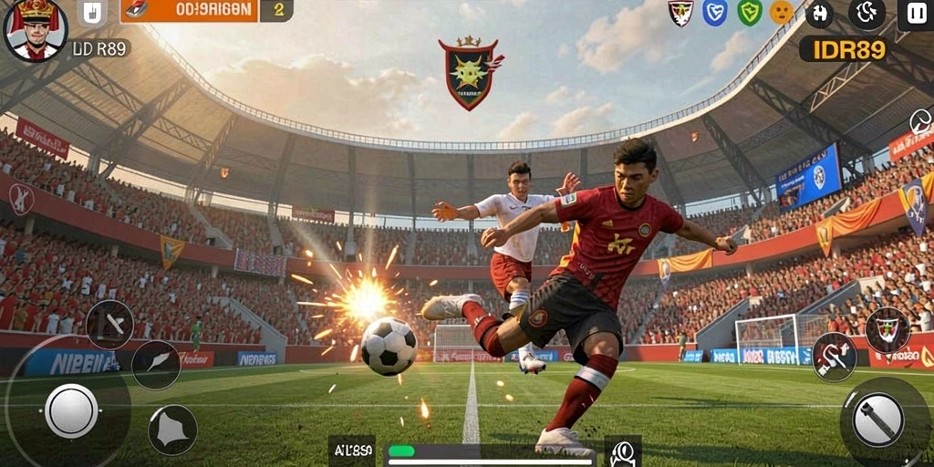 Tampilan gameplay yang mengasyikkan di IDR89 dengan aksi olahraga seru.