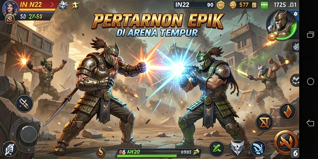 Tampilan aksi mendebarkan dari gameplay pertarungan IN22.