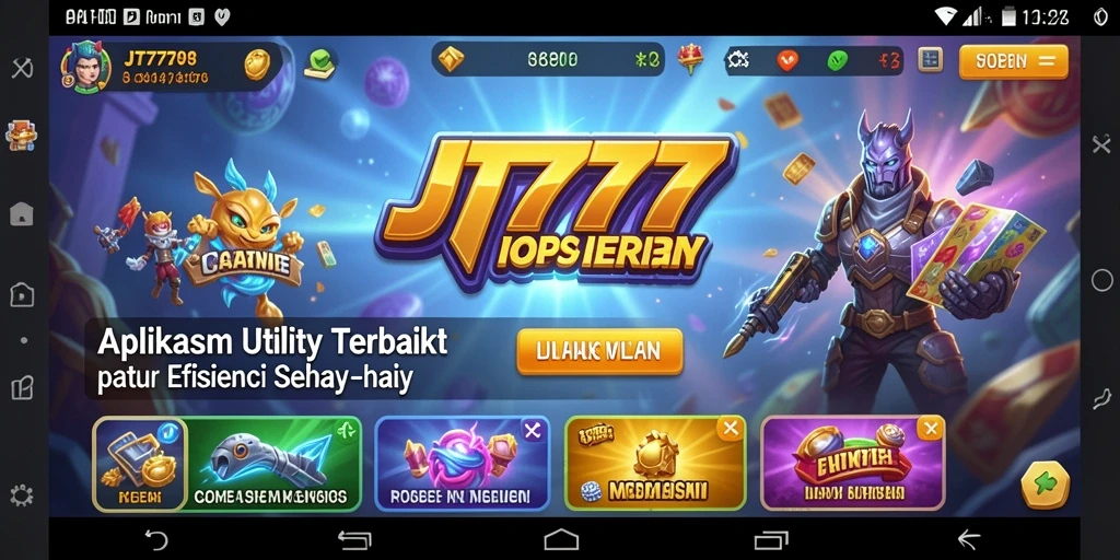 Tampilan utama JT777 menampilkan alat utilitas yang membantu pengelolaan data.