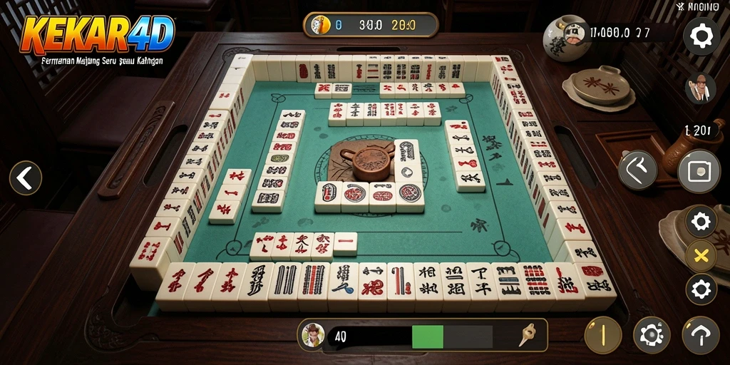 Tampilan gameplay KEKAR4D dengan papan Mahjong yang menantang.
