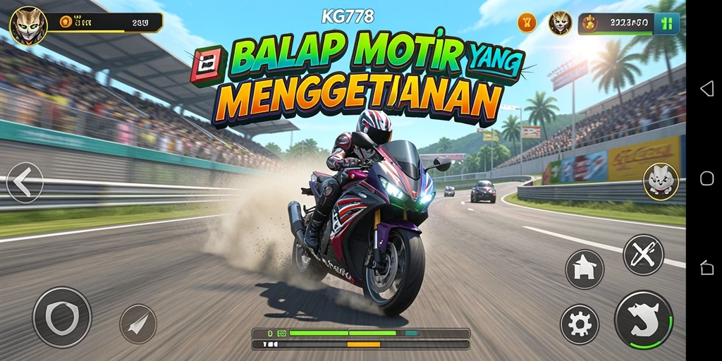Gameplay seru dengan balapan motor yang menantang.