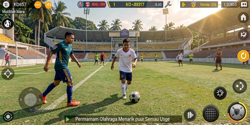 Tampilan gameplay KO857 dengan aksi olahraga yang mendebarkan.