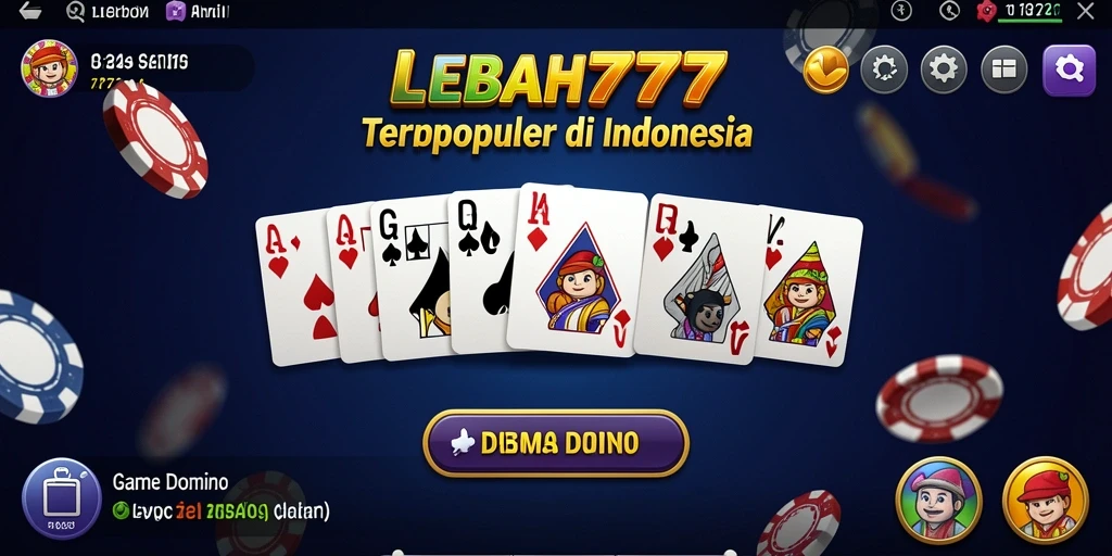 Screenshot utama LEBAH777 menunjukkan gameplay seru permainan Domino.