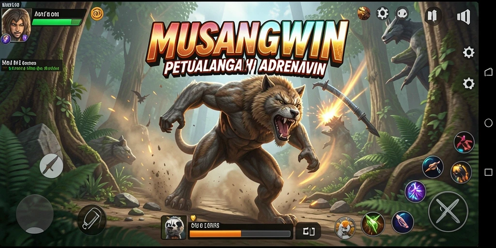 Screenshot menampilkan aksi seru dalam gameplay MUSANGWIN.