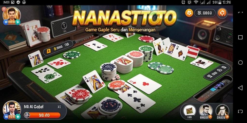 Tampilan gameplay seru di NANASTOTO, permainan Gaple yang klasik.