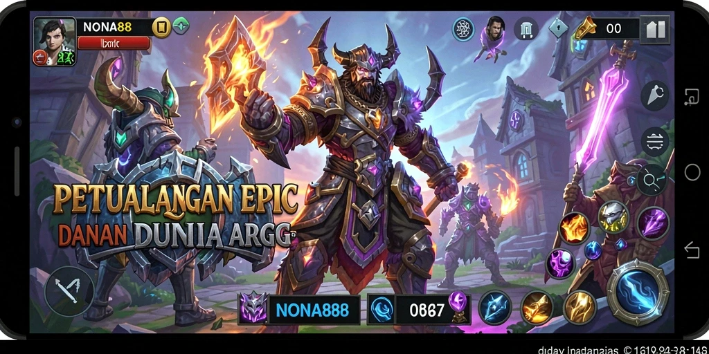 Screenshot utama NONA88 menampilkan aksi seru dalam gameplay ARPG.