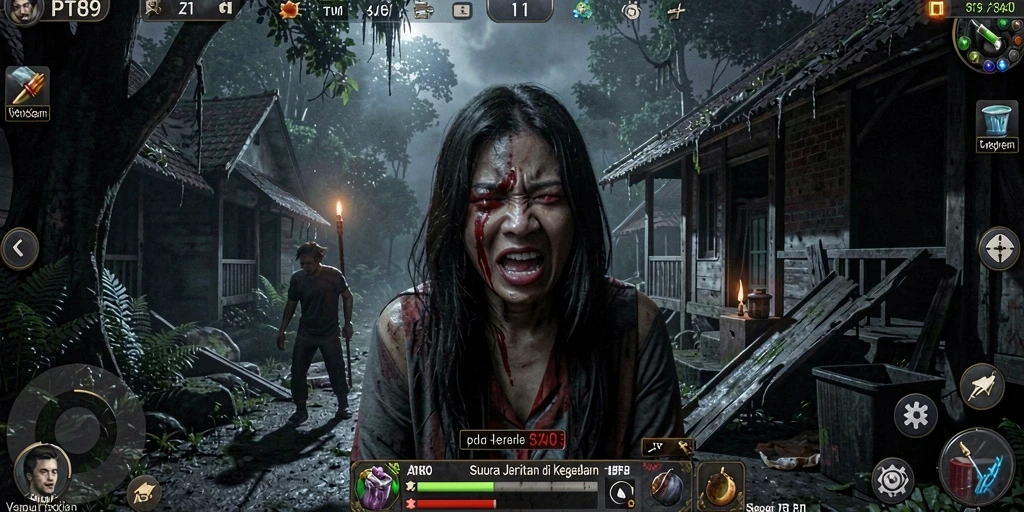 Screenshot utama PT89 menampilkan gameplay yang mencekam dan penuh ketegangan.