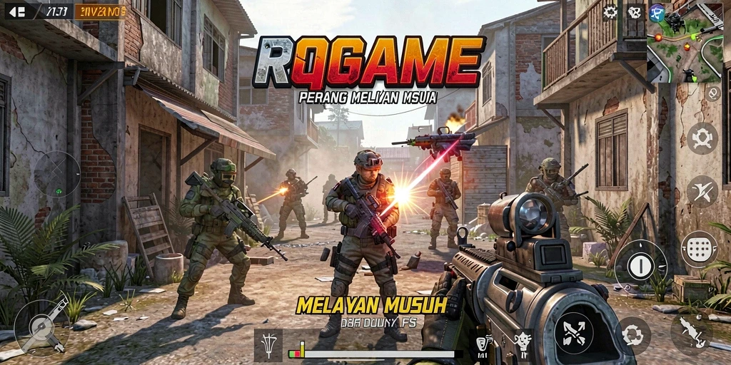 Screenshot RPGAME menampilkan intensitas pertempuran FPS.