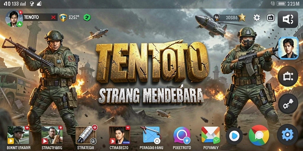 Tampilan gameplay dalam TENTOTO yang penuh aksi dan strategi.