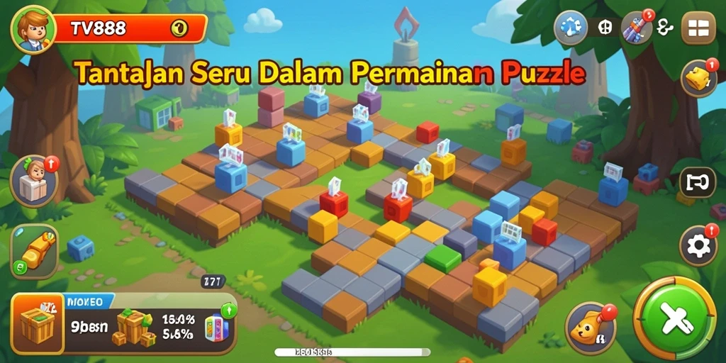 Screenshot gameplay TV888 yang menunjukkan serunya menyelesaikan teka-teki.
