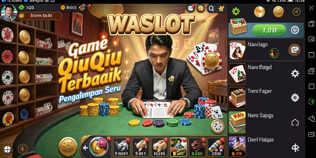 Screenshot permainan QiuQiu yang menampilkan keseruan WASLOT.